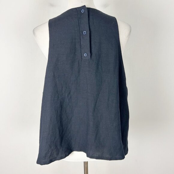 ROUCHA Navy Blue Linen Blend Tone Tank Top Swing Size D (XL) Women's - Picture 3 of 5